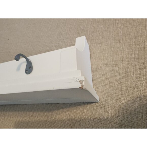 Finley Wall Shelf By Kiera Grace With 3 Hooks White Finish - Picture 7 of 8